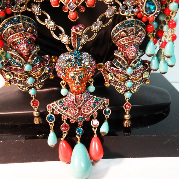 SHOWSTOPPER Signed HEIDI DAUS "Court Of Critters" Grande Crystal Necklace New Wi - Picture 2 of 7